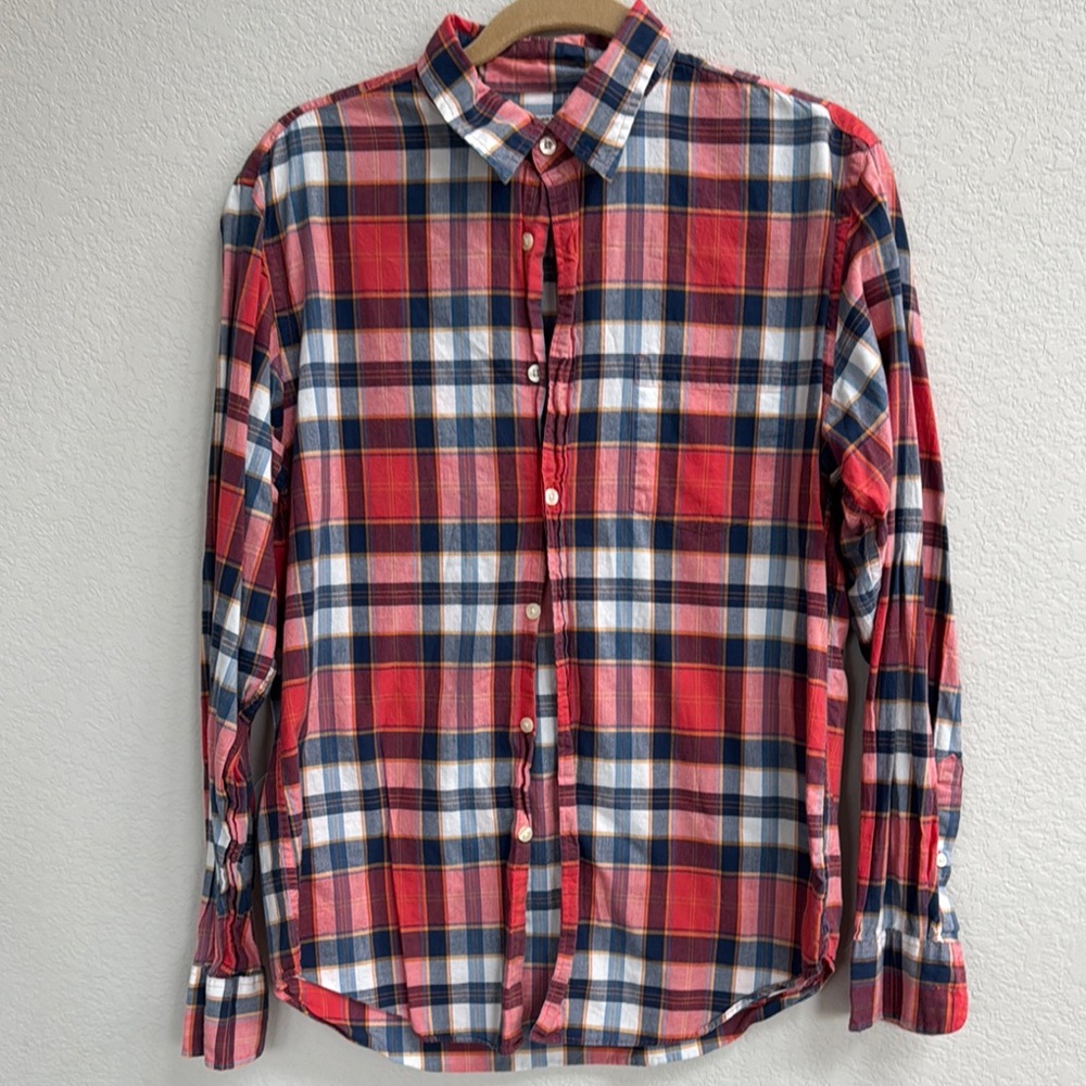 J. Crew Red and Blue Plaid Men's Shirt